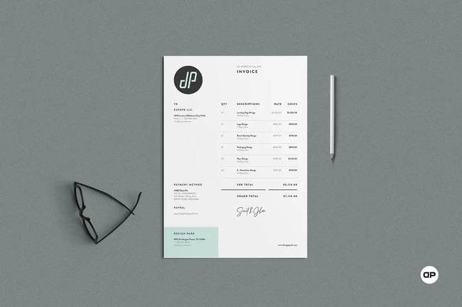 Invoice Design Templates and Examples: Minimalist Invoice