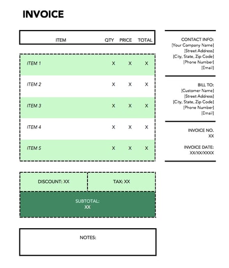 Invoice Design Templates and Examples: Green Shipping Invoice