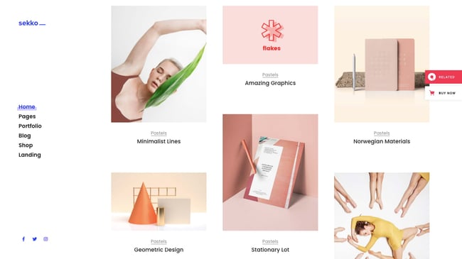 best pinterest-style wordpress themes: sekko