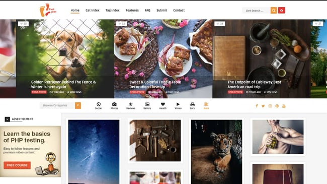 best pinterest-style wordpress theme: Foot