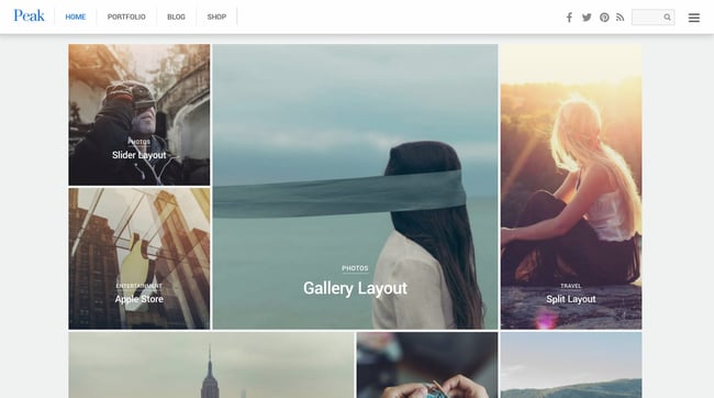 best pinterest-style wordpress theme: Peak