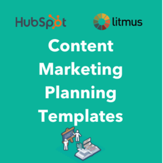 content Marketing Planning Template icon with template title overlayed over green background