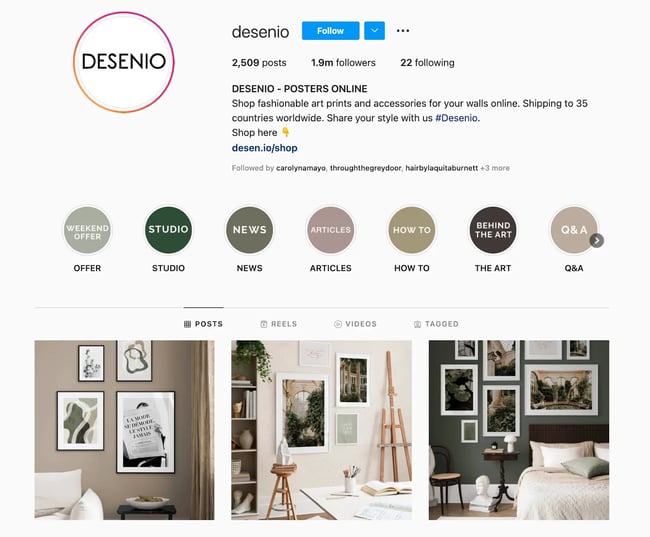 Best Brands On Instagram: Desenio