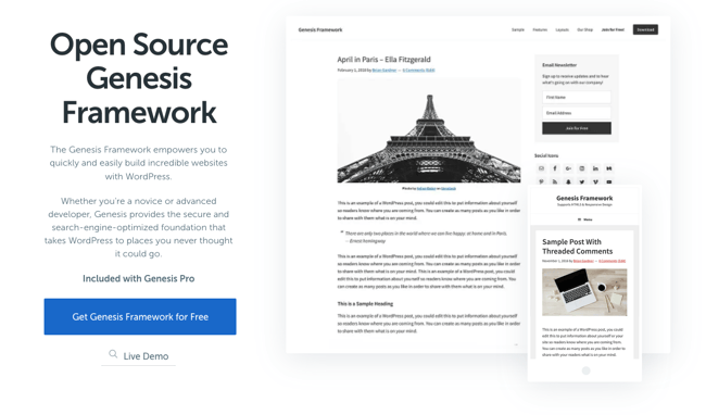 Fastest Loading WordPress Theme: Genesis