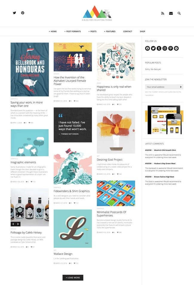 best Pinterest-style WordPress theme: Heap