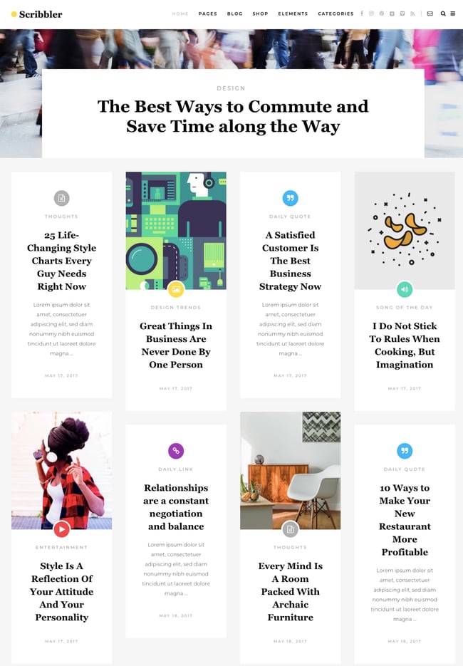 best pinterest-style wordpress theme: Scribbler