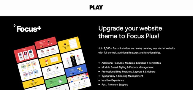 play: creative website templates homepage 