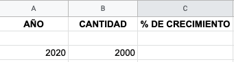 calcular porcentaje de crecimiento excel