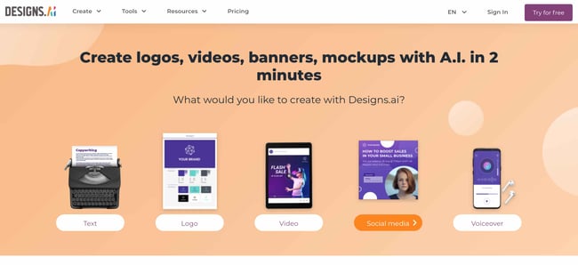 ai website design tools: designs.ai