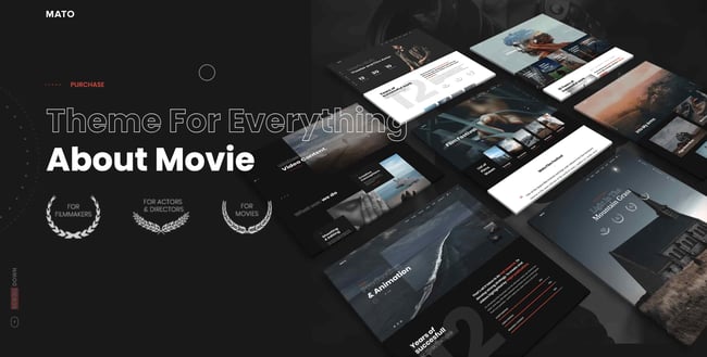 videographer theme wordpress: mato homepage 