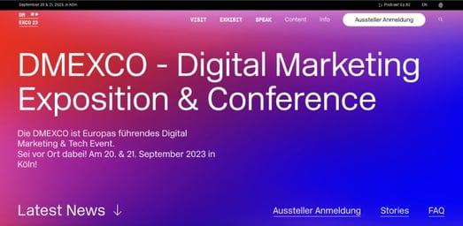 DMEXCO Event-Website Beispiel