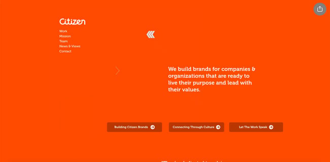 creative agency websites: citizen group 