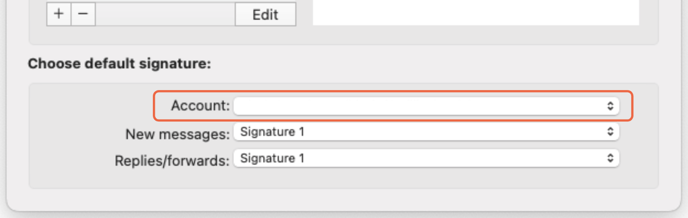 Sélectionner le compte auquel vous souhaitez appliquer votre signature