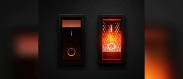 Simple light switch app using skeuomorphism.