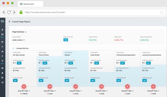 sessioncam form analytics tool