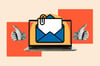 A blue email notification appears on a laptop screen; How to write a marketing email