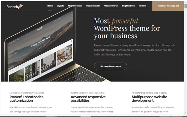 Best Retro WordPress Themes: Ronneby