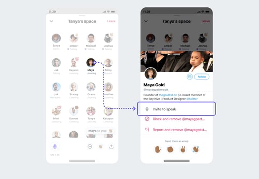 inviting someone to speak on Twitter spaces