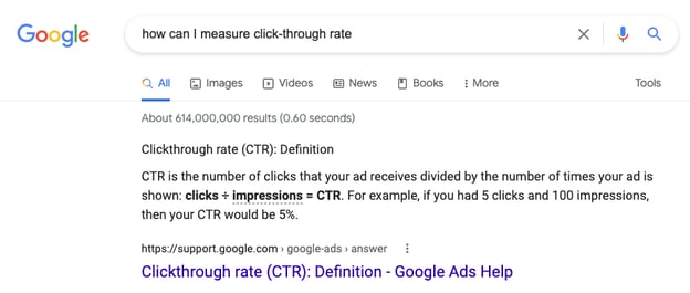 snippet answering the query