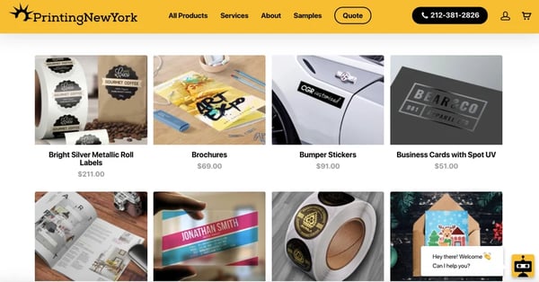 Woocommerce store example - Printing NewYork