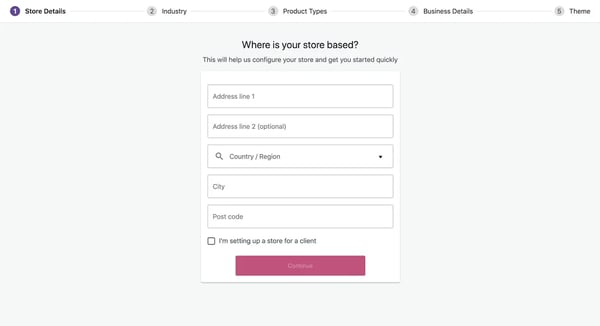 WooCommerce launch wizard will popup once the woocommerce plugin has been installed
