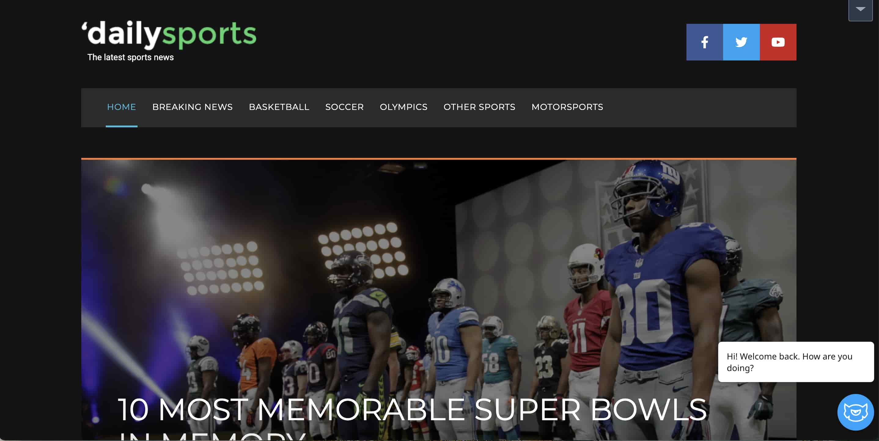 WordPress sports theme DailySports demo 