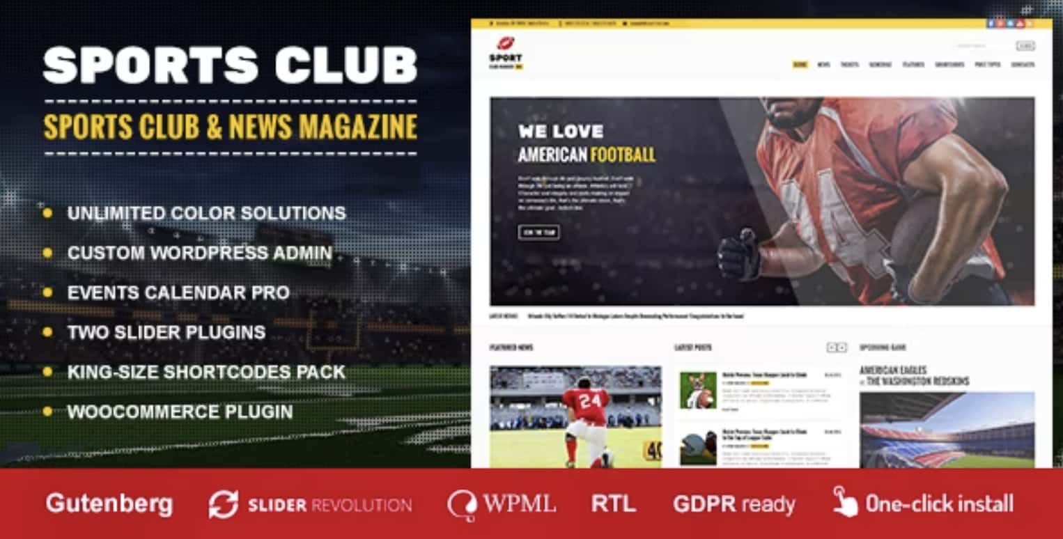 WordPress sports theme Sports Club demo 