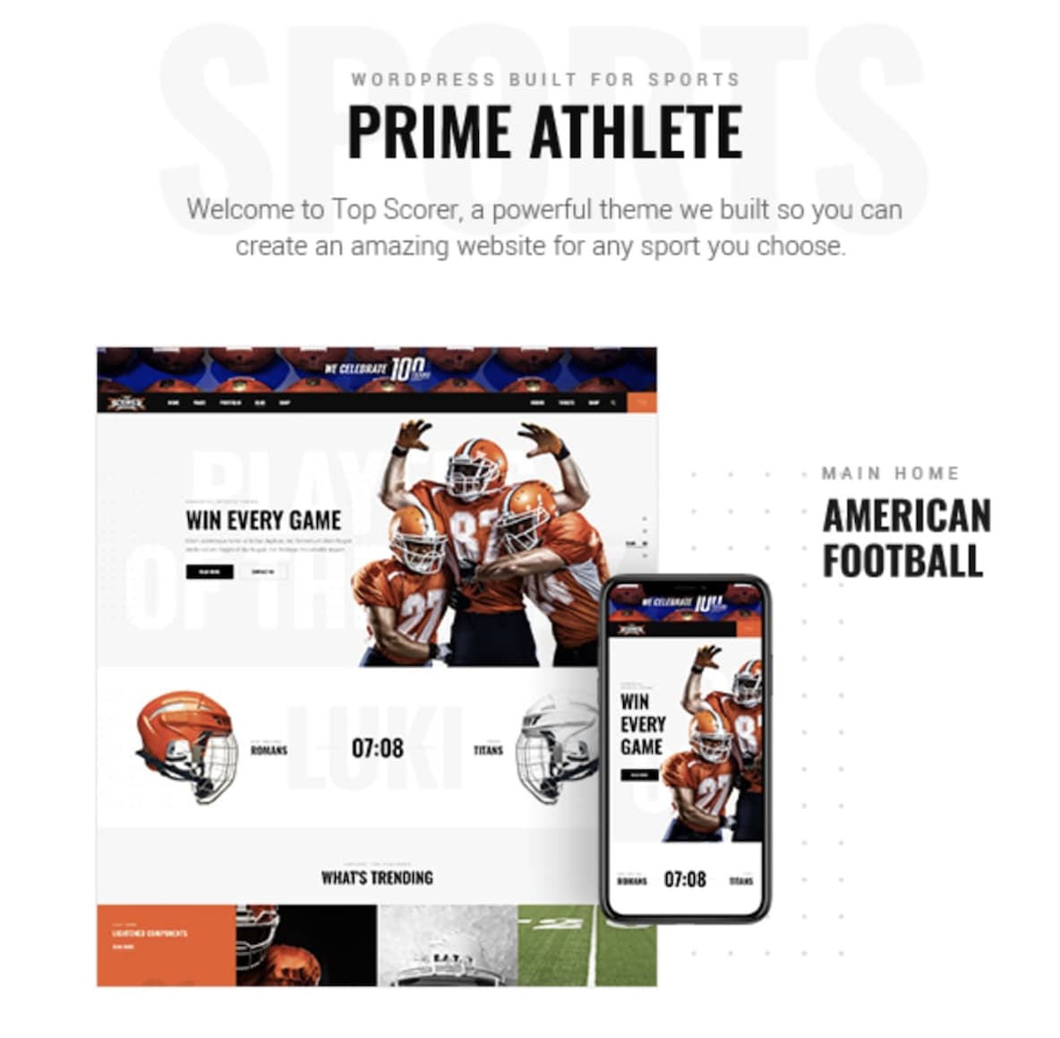 WordPress sports theme Top Scorer demo