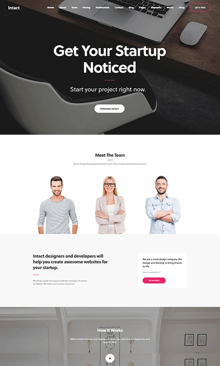 Intact-WordPress-theme-app-website