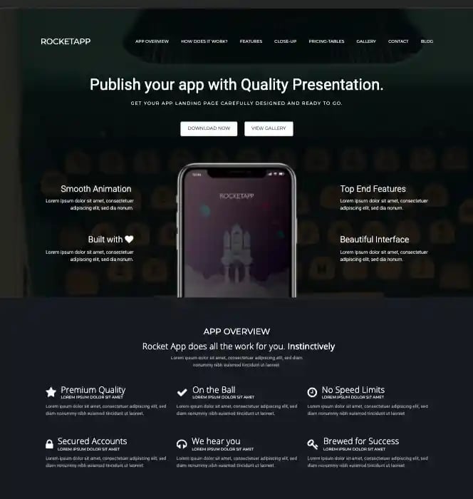 RocketApp-wordpress theme for mobile apps