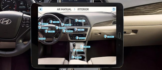 examples of AR in customer experience: hyundai ar-based manuals