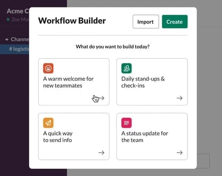 slack workflow builder