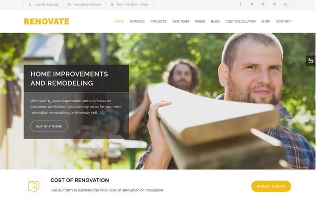 best construction theme company wordpress themes renovate 