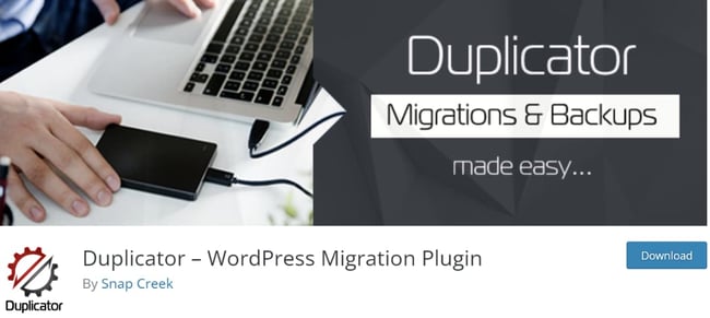 one of the best local wordpress development environments: duplicator