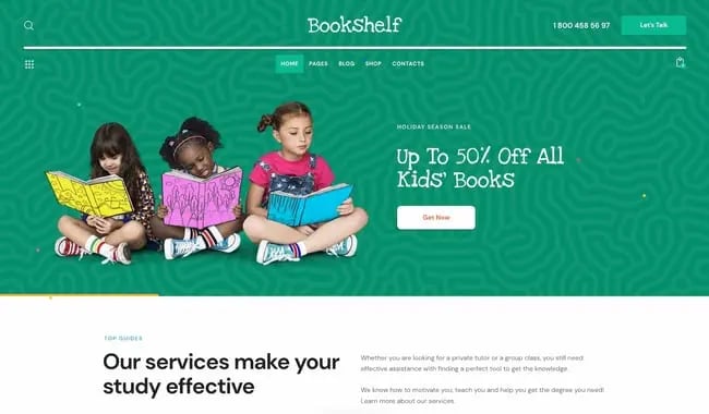 bookstore wordpress theme demo: bookshelf theme