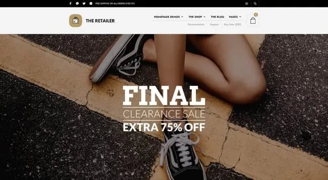 bookstore wordpress theme demo: the retailer theme