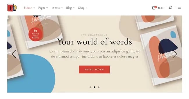 bookstore wordpress theme demo: chapterone theme