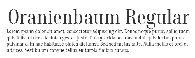 Oranienbaum Regular free serif font