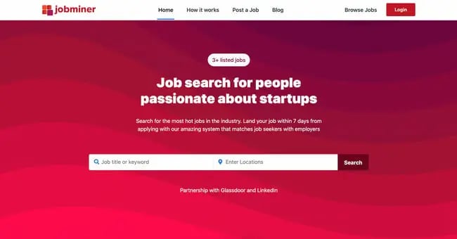 demo of the wordpress job board theme jobminer