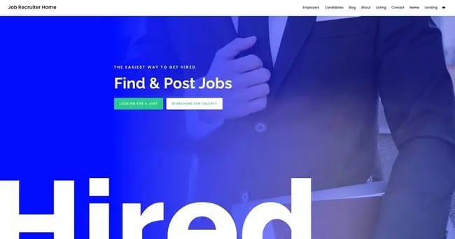 theme demo for the wordpress job board theme divi