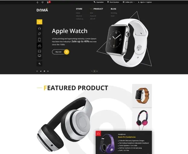 best material design wordpress theme: dama