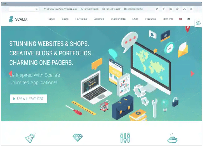 one page website template: scalia