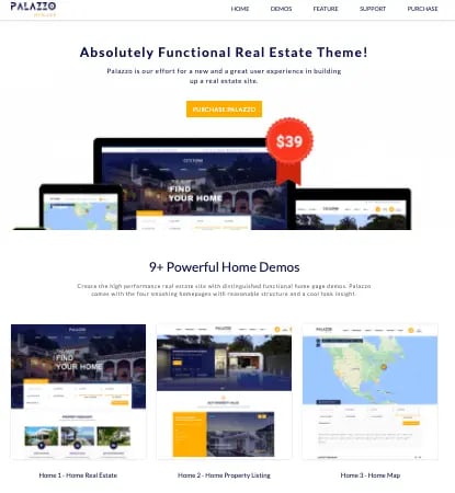 Palazzo WordPress real estate theme