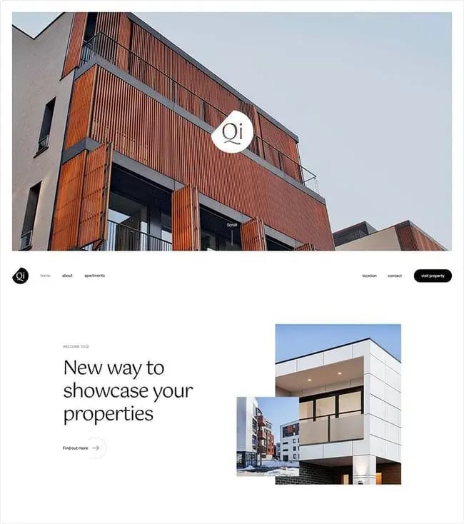 best real estate wordpress themes: qi theme sample 