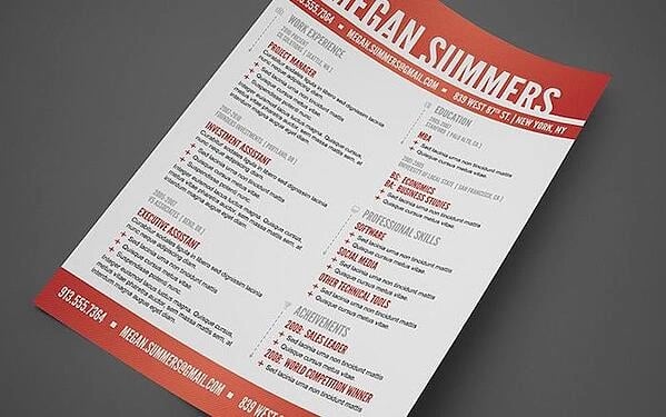 Best Resume Template: Heavy Header Resume