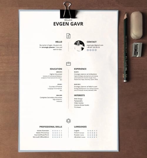 Best Resume Template: Center-aligned resume