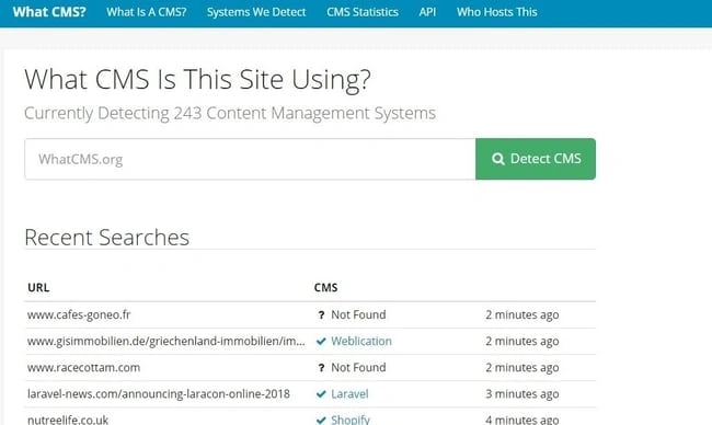 best wordpress theme detectors: whatcms
