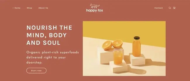 Ecommerce store happy fox built on GoDaddy Website Builder