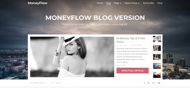 demo of the wordpress theme for adsense moneyflow