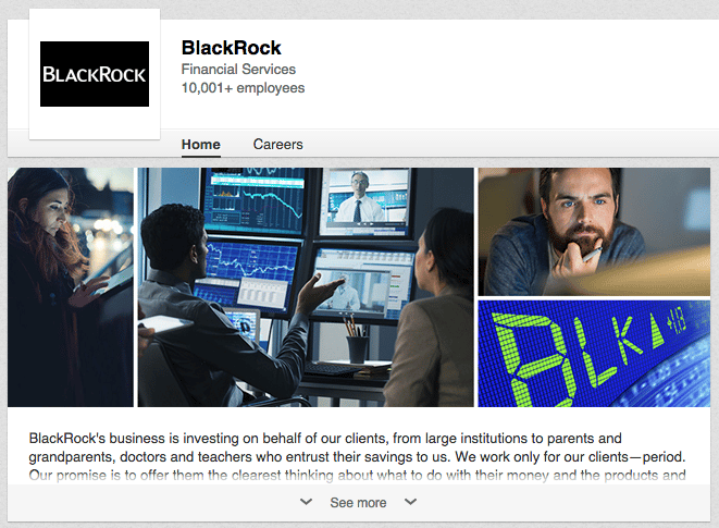 blackrock linkedin page.